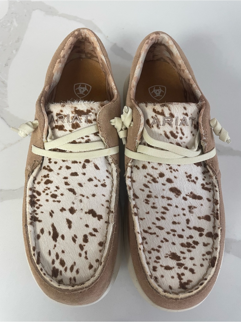 Ariat Tan and Brown Speckled Cowhide Sneakers